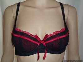 Frederick&#39;s of Hollywood -Style#3855-Black&amp;Red--Size: 34B-Like New/Pre-O... - £11.84 GBP