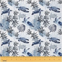 Turtle Bay Coastal Fabric - Nautical Reptile Upholstery for - $98.00