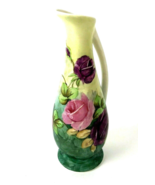 Vintage Floral Vase Dominican Republic 80s roses shabby cottagecore flowers - £15.49 GBP