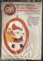 CRAFTS Christmas Santa w/ Presents Ornament Kit Columbia-Minerva 7267 NOS C-1980 - $14.80