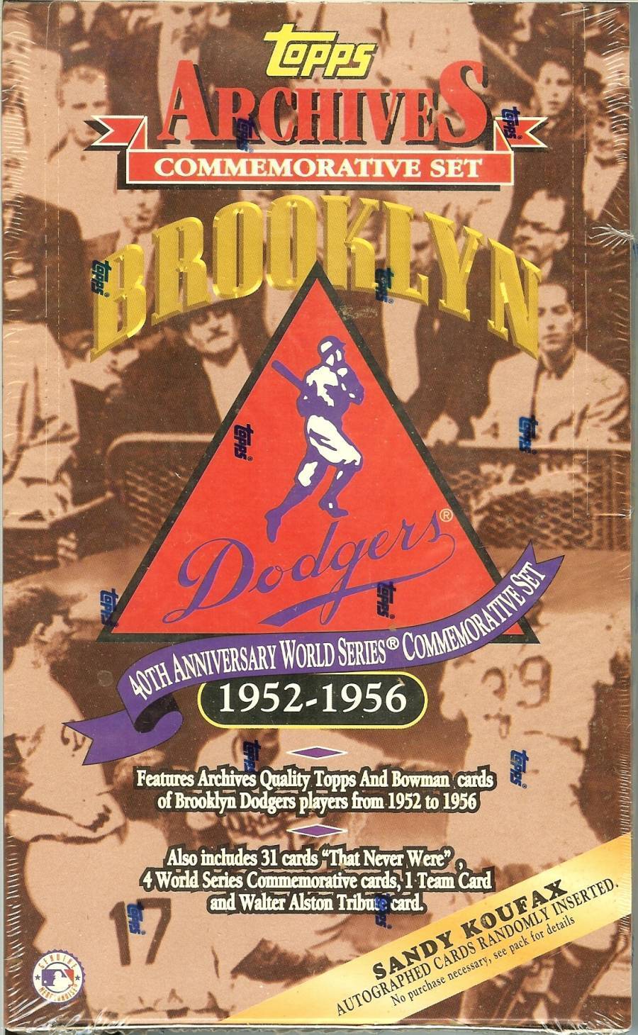 1995 topps archives brooklyn dodgers box sandy koufax autograhs rare - $999.99