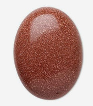 Brown Goldstone Cabochon, 40x30mm sparkle, 30x40mm cab bead - $5.00