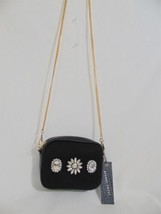 Street Level Black Faux Leather Jeweled Crossbody MP505 $55 - $17.50