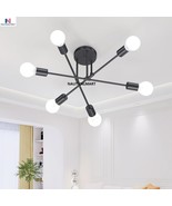 NauticalMart Chandelier, 6-Light Black Flush Mount Ceiling Light Fixture... - €111,51 EUR