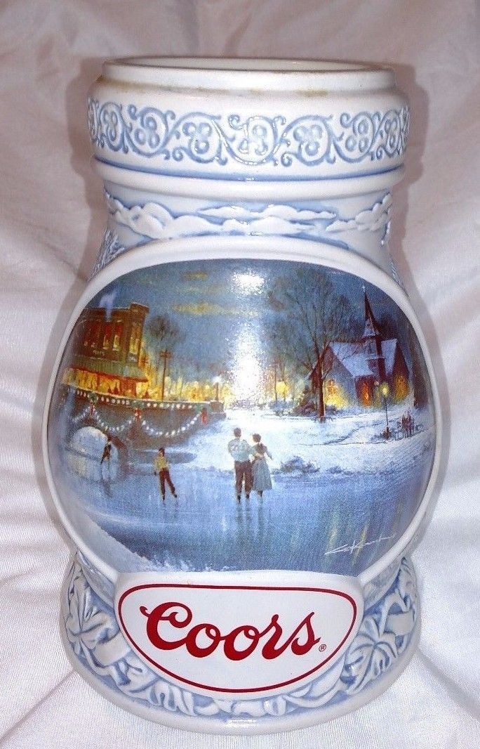 COORS 1997 Edition BEER STEIN 23951 Seasons of the Heart Ice Skating Kovach Beer - $24.95