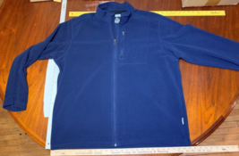 Duluth Trading Mens Full Zip Shoreman&#39;s Fleece 2XL Navy Blue Long Sleeve Euc - £18.98 GBP