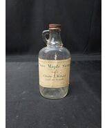 1960&#39;s Charles J. Willard Temple New Hampshire Pure Maple Syrup Glass Bo... - €16,66 EUR