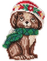 DIY Mill Hill Puppy Jim Shore Christmas Holiday Bead Cross Stitch Picture Kit - £12.70 GBP
