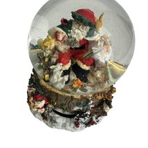 Christmas Snow Globe Santa Animals Rotating Musical scene Holiday Decor - £77.85 GBP