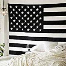 Traditional Jaipur Black &amp; White American Flag Tapestry, Twin Indian Wall Hangin - £16.03 GBP