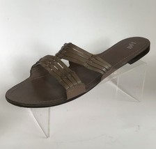 J. JILL Leather Flat Sandals, Olive Green (Size 8 M) - £15.80 GBP