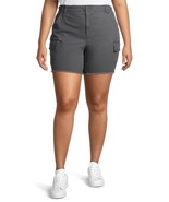 Terra & Sky Women's Plus Denim Utility Shorts Size 20W Slate Gray Frayed Hem - $21.35