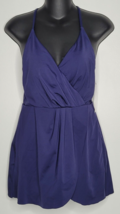 Anne Cole Womens Swim Dress Swimsuit Size 10 NWT Wrap-Front Blue Navy - £27.96 GBP