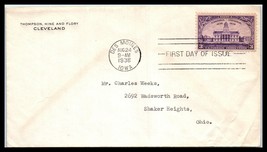 1938 US FDC Cover - Iowa Territorial Centennial Stamp, Des Moines, Iowa H3 - $2.96