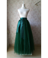 Dark Green 4-Layered Tulle Skirt Women Plus Size Puffy Tulle Maxi Skirt ... - $81.86 CAD