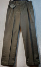 Jos. A. Bank Dress Pants Men Size 34 Brown Cotton Flat Front Straight Leg Pocket - £24.85 GBP