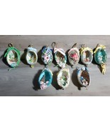 Vintage Real Egg Shell Dioramas Hand Decorated Christmas Ornaments Lot 10  - £91.65 GBP