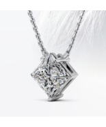 Princess Moissanite Diamond Pendant 925 Silver Moissanite Necklace For Her - $377.09 CAD