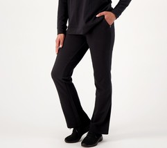 Sport Savvy Regular French Terry Bootcut Pant w/ Wide Waistband Black, X-Small - £21.83 GBP