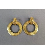 Chanel Clip-on Earrings Gold-tone 2 Way Hoop Dangle Large Detachable Vin... - £510.80 GBP