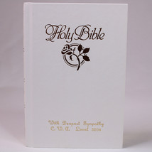 Holy Bible KJV American Treasured Memories White Cover With Gold Accents VG Copy - £9.31 GBP