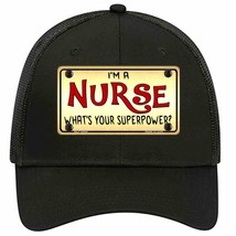 Im A Nurse Tan Novelty Black Mesh License Plate Hat - £22.90 GBP