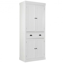 Cupboard Freestanding Kitchen Cabinet w/ Adjustable Shelves-White - £247.73 GBP