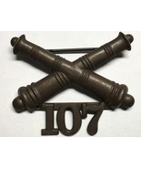 1902-1905, US ARMY ARTILLERY CORPS, BRONZE, 107th FIELD ARTILLERY, COLLA... - $653.32 MXN