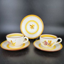 VTG Stangl Pottery Provintial Tea Cups &amp; 3 Saucers with flaws (stains, crazing) - £14.51 GBP