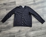 100% Cashmere Button Black Cardigan Sweater Long Sleeve Size Small - $19.79