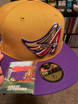 Size 7 1/4 New Era Los Angeles Anaheim California Angels 40th Fitted Hat &amp; Pin - £57.81 GBP