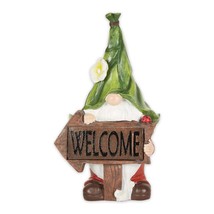 Gnome with Glowing Welcome Sign Solare Statue - $37.14