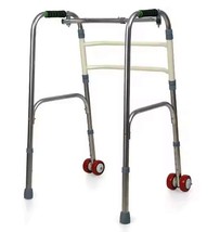 Folding Lightweight Aluminium Walking Frame Walker Zimmer Wheels Adjusta... - $43.84
