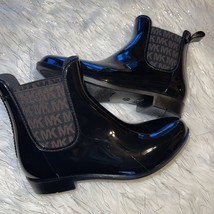 Michael Kors Charm Gore Rain Bootie Black Mk Logo Sz 6 New - £39.21 GBP