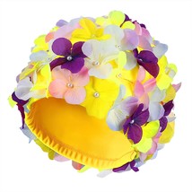 Swim Cap Floral Petal Stylish Swimming Hat Bathing Caps For Women (Color... - £25.80 GBP