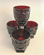 Avon 1876 Ruby Red Cape Cod ~ Footed Glass 3 3/4&quot; ~ Set of 4 Vintage 1988   - £9.43 GBP