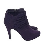 Coach and Four Ruched Purple High-Heel Booties Ankle Boots Faux-Suede Sz. 8 - €25,24 EUR