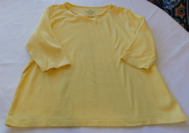 Coral Bay Women&#39;s Ladies 3/4 Sleeve T Shirt Size PXL Petite XLarge Yellow GUC - £19.34 GBP