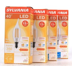 4 Ct Sylvania 40w LED Soft White 350 Lumens Candelabra Base Bulb - £21.98 GBP