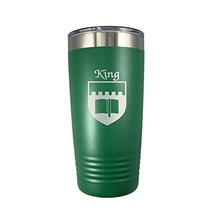 King Irish Coat of Arms Stainless Steel Green Travel Tumbler - $27.43