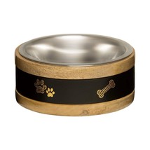 Loving Pets Black Label Wooden Ring Dog Bowl &amp; Holder 1ea/1 qt - £23.64 GBP