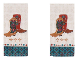 KAY DEE DESIGNS 2 &quot;Southwest At Heart - Boots&quot; R9168 Tea Towels~18&quot;x28″ Cotton - £12.75 GBP