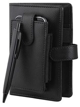 PG COUTURE Pocket Black Business Diary/Designer Faux Leather Daily Day P... - $23.84