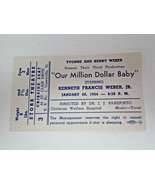 Birth Announcement Ticket Movie Stork Theater Motif Trades Council 1954 ... - £14.94 GBP