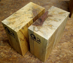 Two (2) Spalted Birch Bowl Blank Lathe Turning Lumber Wood 6&quot; X 6&quot; X 3&quot; Q2 - £27.65 GBP