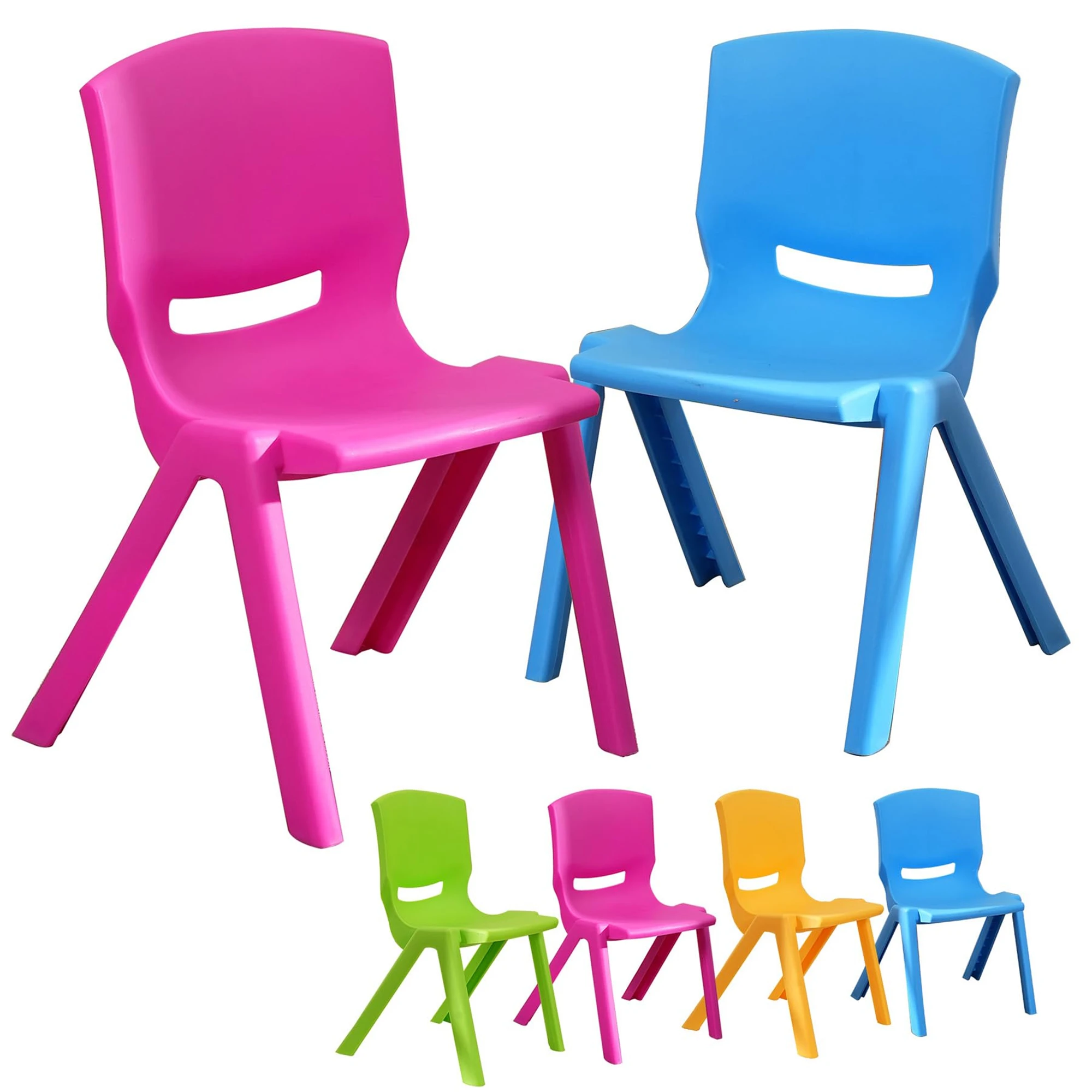 Children Lightweight Plastic 4 Chairs Set with 11.8&quot; H Seat for - $364.91