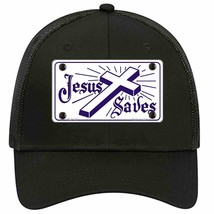 Jesus Saves Novelty Black Mesh License Plate Hat - £22.90 GBP