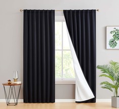 100% Complete Blackout Lined Drapery By Hlcme Hamilton With Heavy, Black). - £57.65 GBP