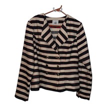 CAbi Collection Cruise Jacket Style # 5094 Navy Stripe Knit Blazer Women... - $18.46