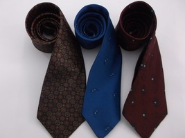 3 Ties Aprx 54.5-56 Inches Skinny Blue Freeman Brgndy Haggar Dark Don Loper Nwot - £11.21 GBP